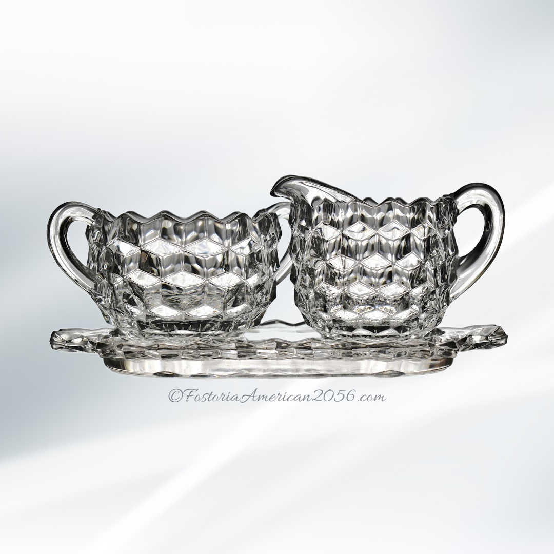 Fostoria American Round Puff Box & Cover