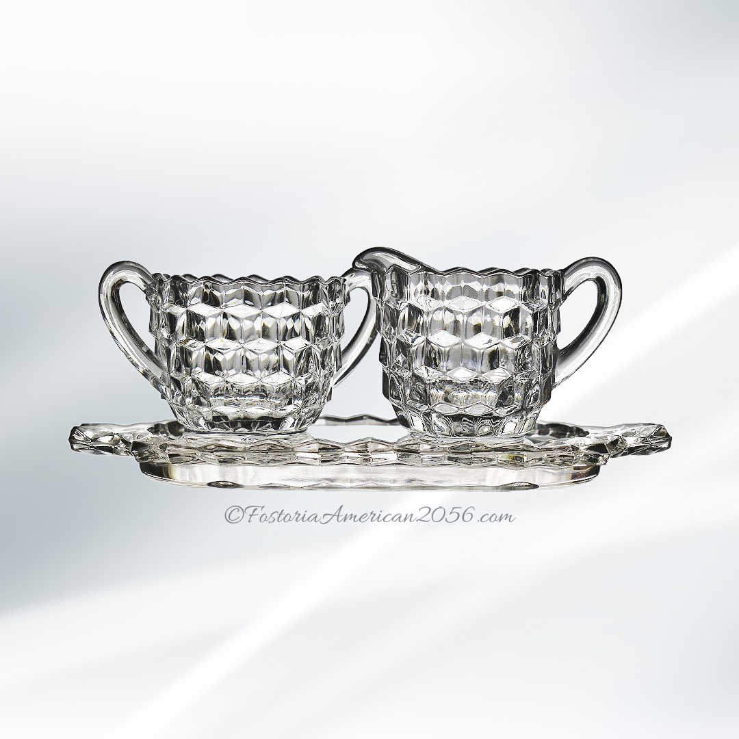 Fostoria American Round Puff Box & Cover