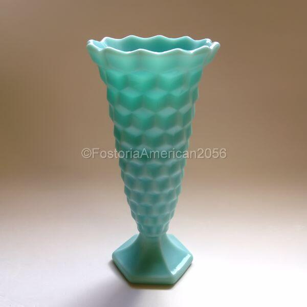 Fostoria | American | Aqua Milk Glass | 6" Flared Bud Vase