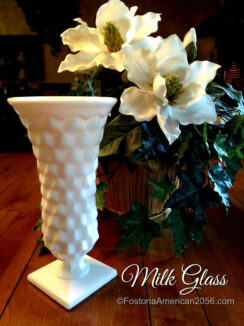 Fostoria American Square Footed Vase - White Milk Glass