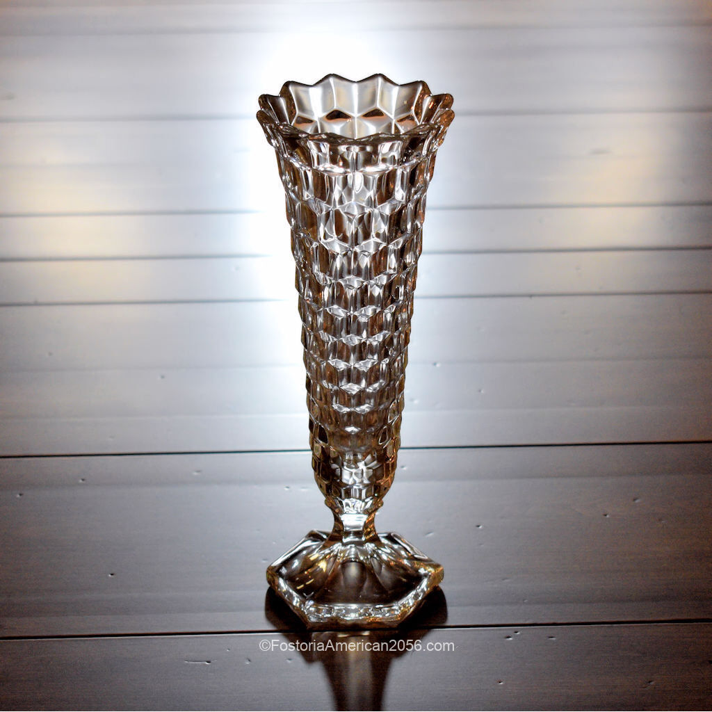 Fostoria American Footed Bud Vase, Flared - 8.5 inch