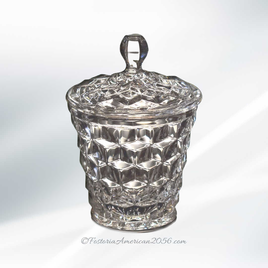 Fostoria American Jam Pot & Cover Fostoria American Jam Pot & Cover