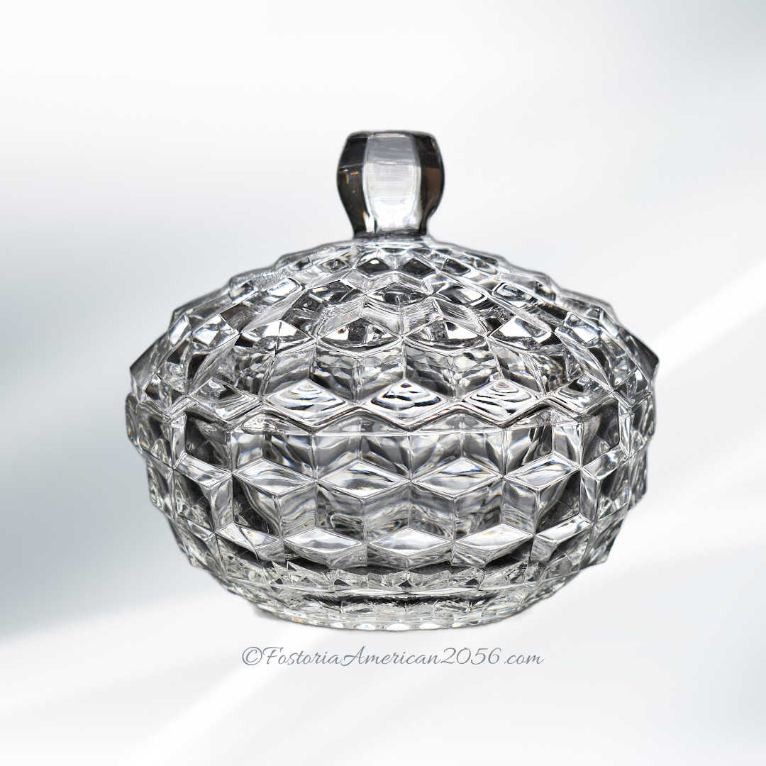 Fostoria American Round Puff Box & Cover Fostoria American Round Puff Box & Cover
