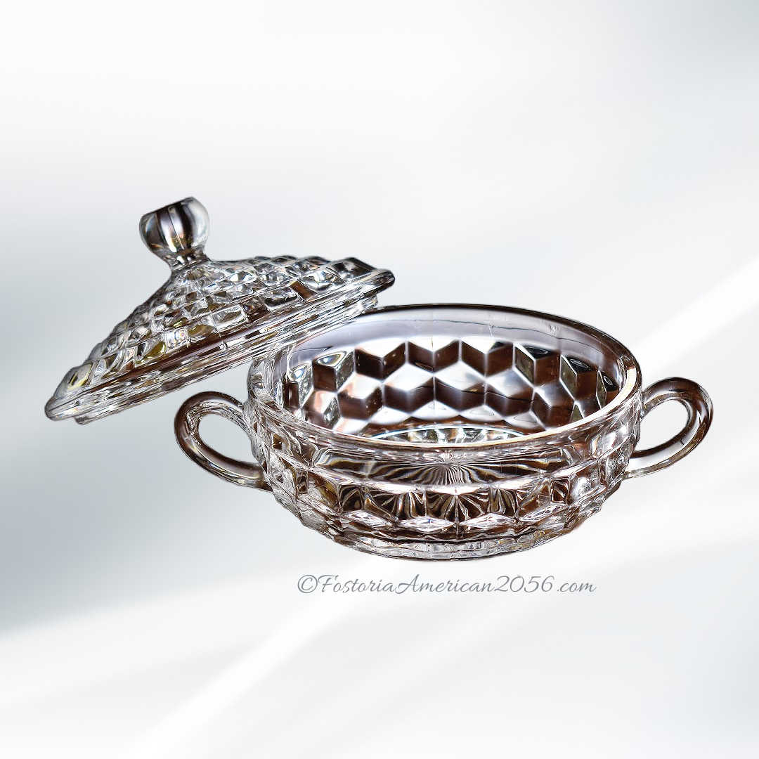 Fostoria American Round Puff Box & Cover Fostoria American Round Puff Box & Cover