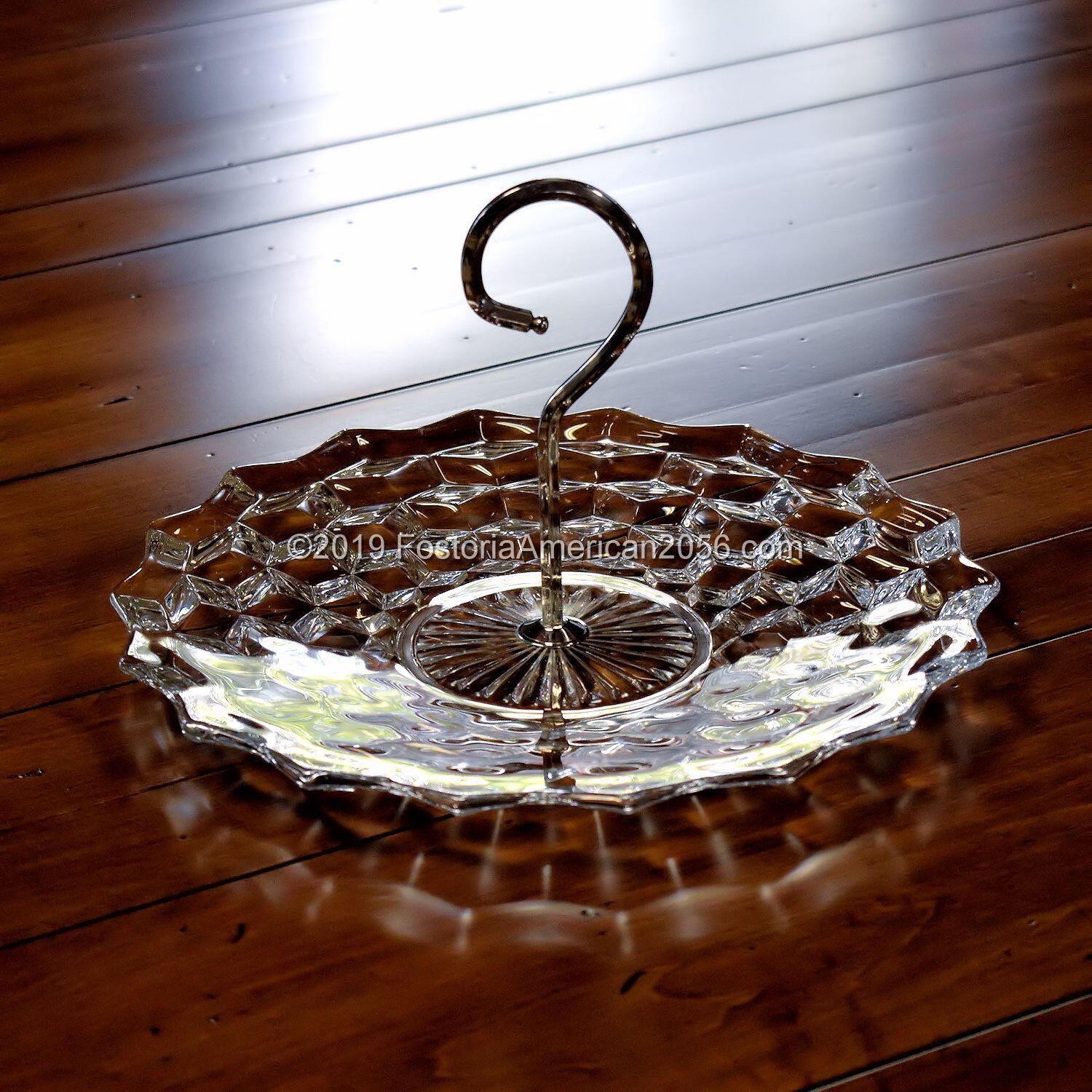 Fostoria | American | Handled Cake Tray with Metal Handle