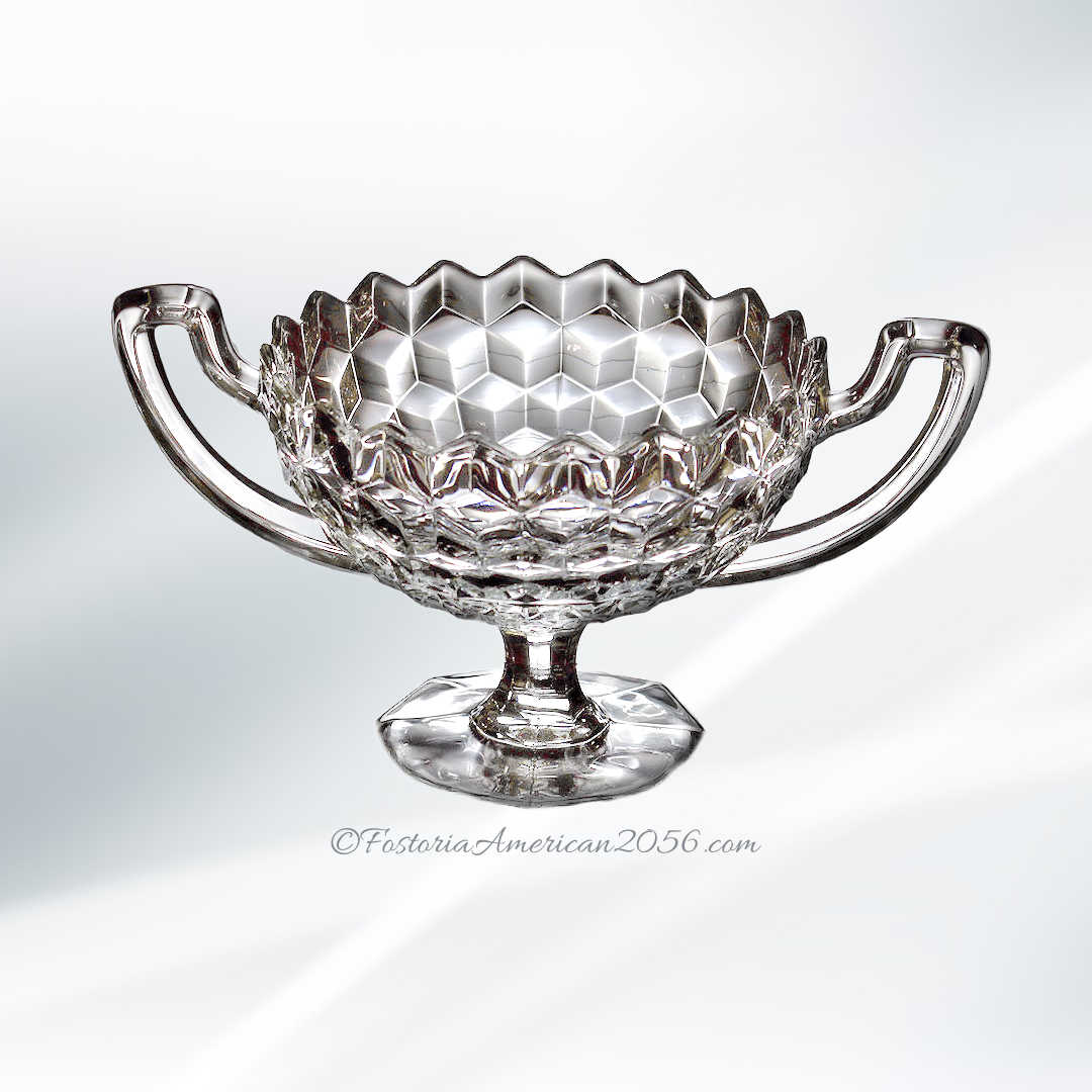 Fostoria American Footed Handled Bowl Fostoria American Footed Handled Bowl