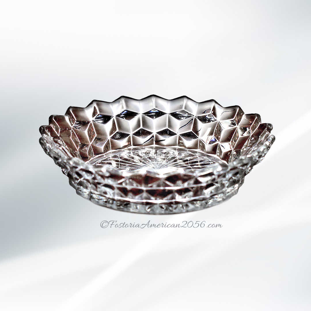 Fostoria American Round Puff Box & Cover