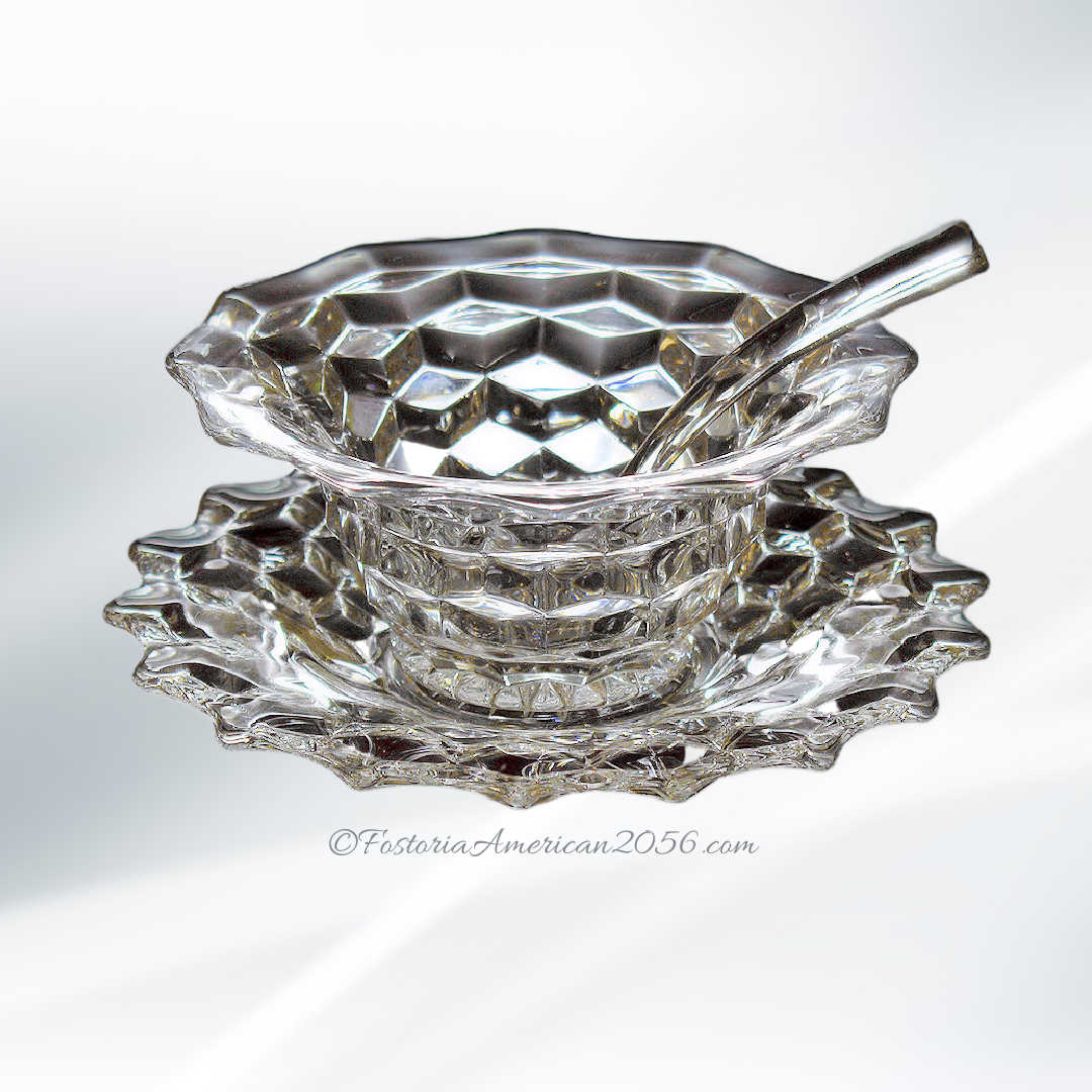 Fostoria American Mayonnaise, Plate & Ladle Fostoria American Mayonnaise, Plate & Ladle