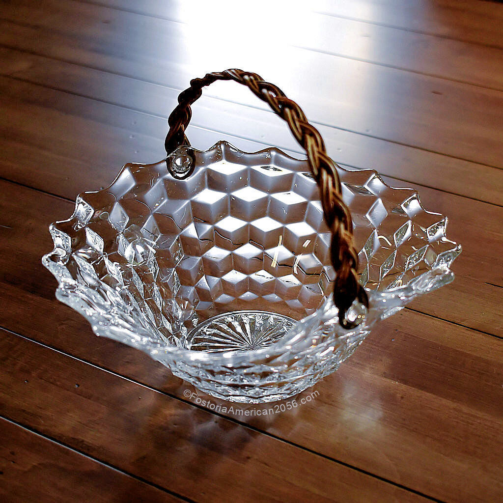 Fostoria American Reed Handle Basket