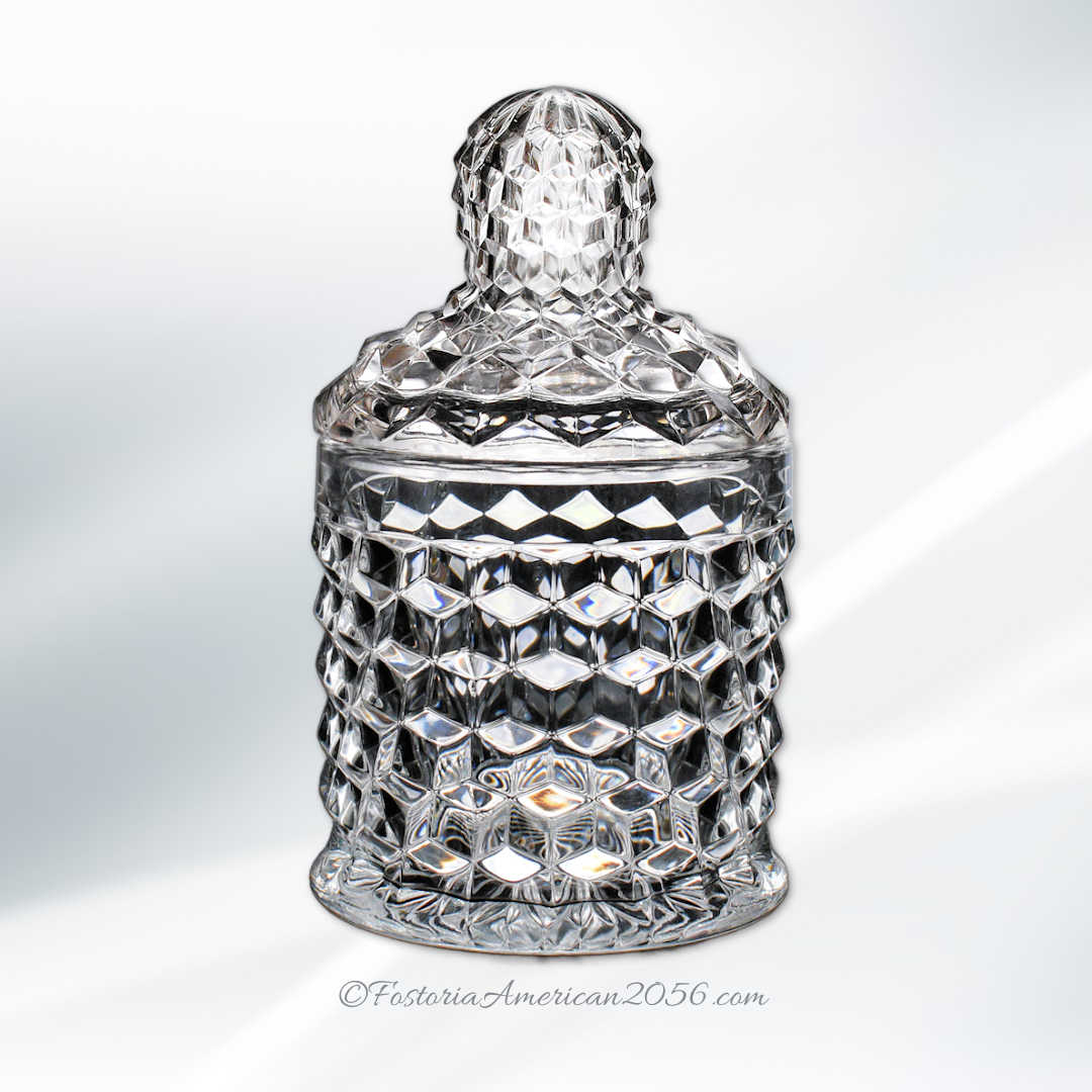 Fostoria American Round Puff Box & Cover