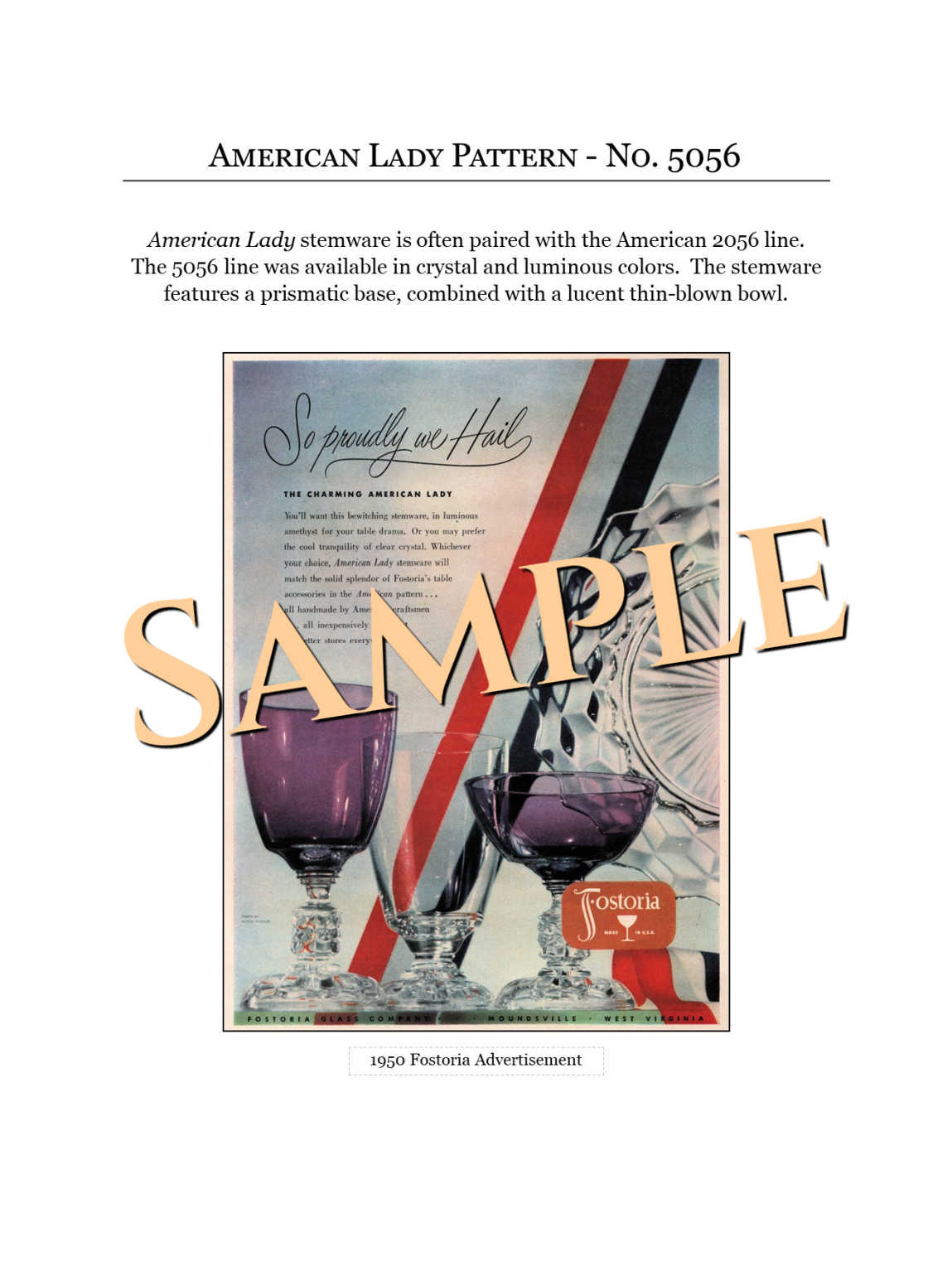 American Lady Pattern - No. 5056