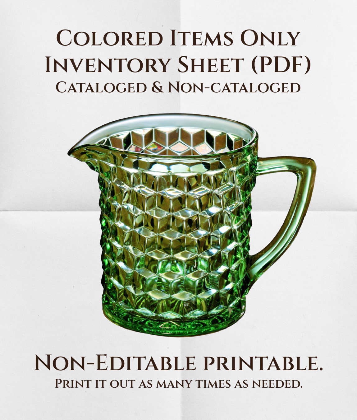 Fostoria American Colored Inventory Worksheet