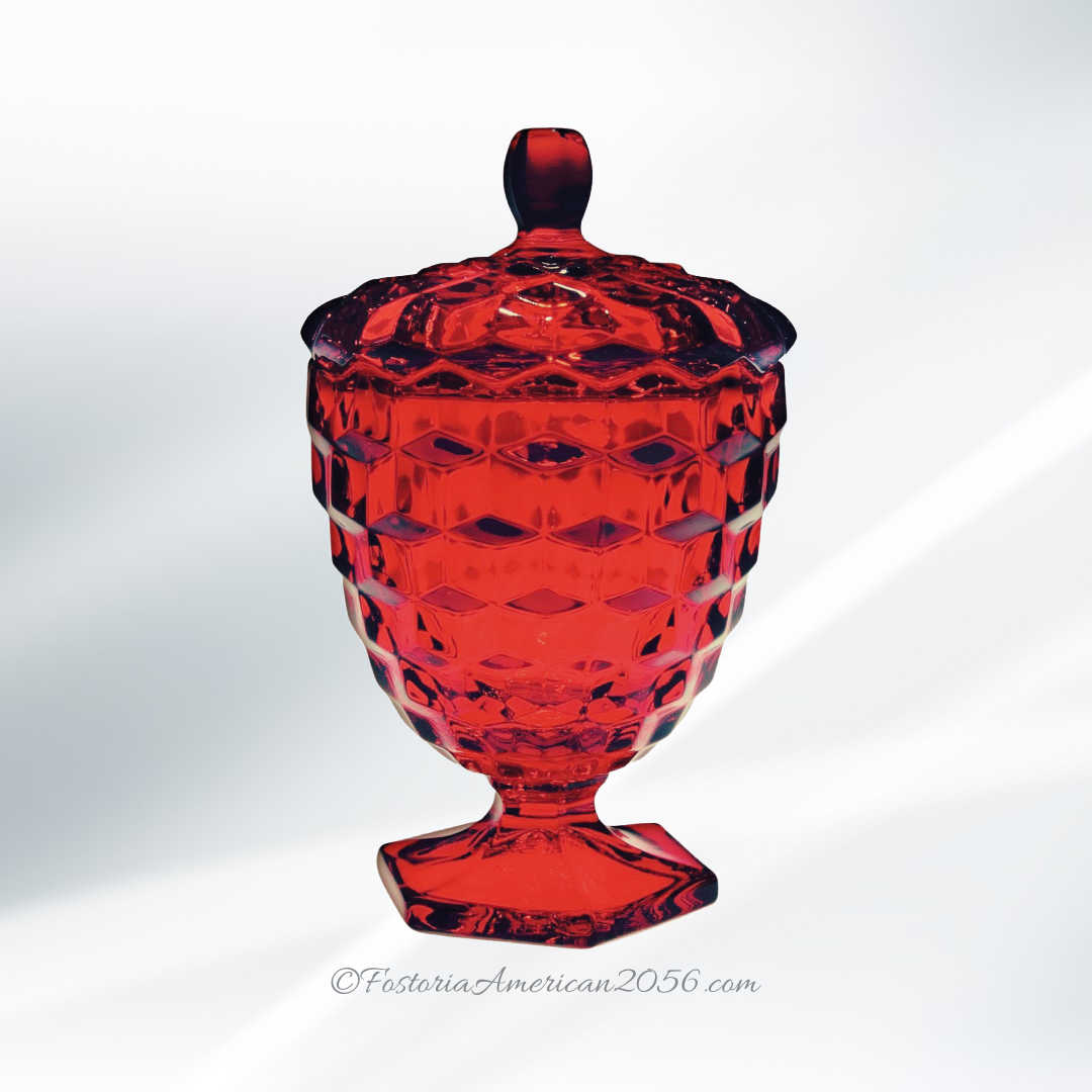 Fostoria American Round Puff Box & Cover